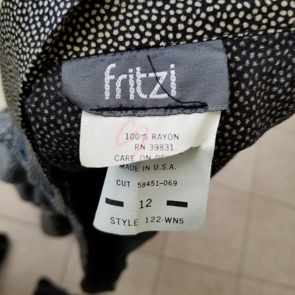 Vintage Button Front Skirt Black Tan Victorian Maxi Size M - Picture 4 of 6